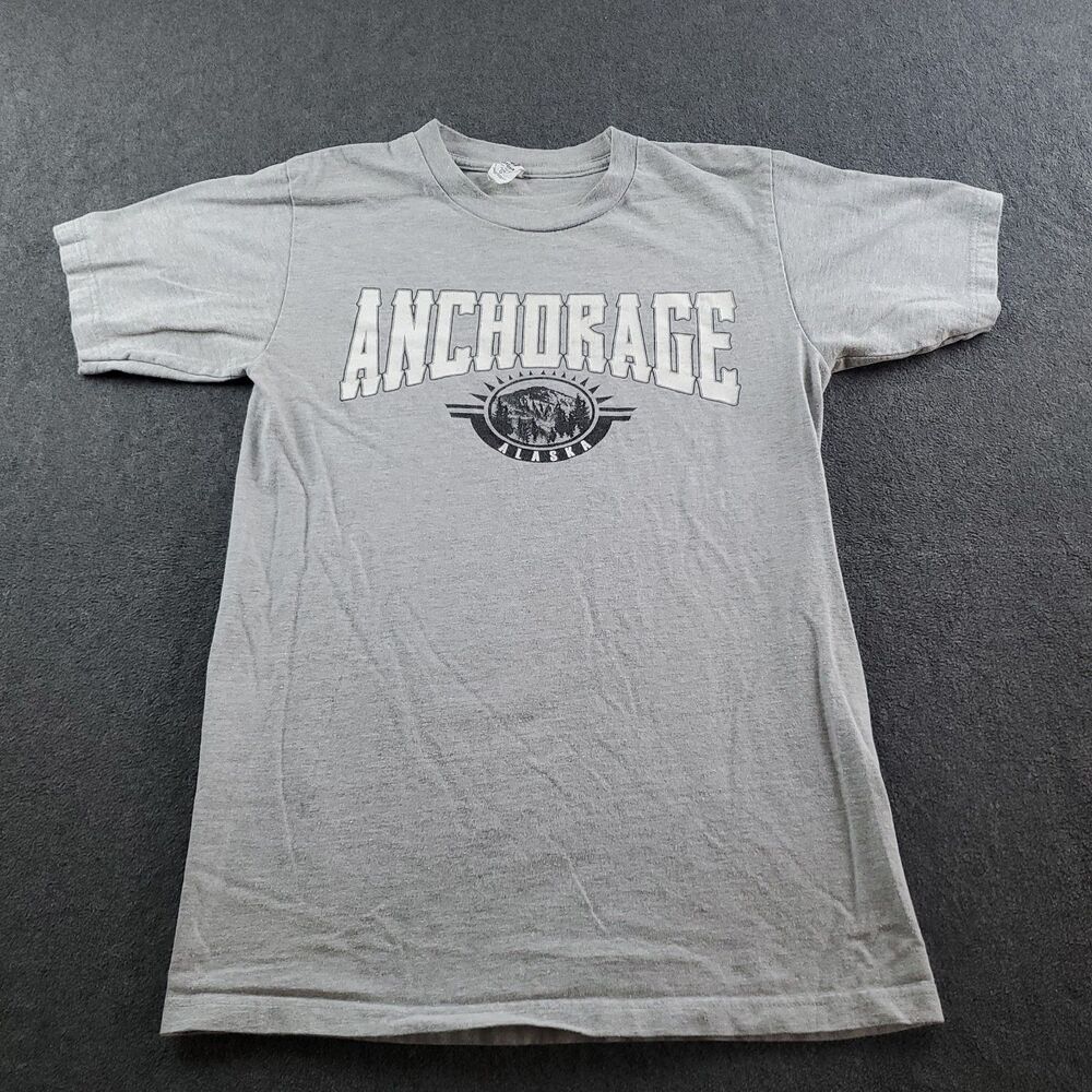 Vintage Anchorage Alaska Tshirt Men's Size Small Gray Optima